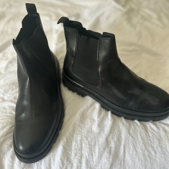 ALDO Alencia Chelsea black leather Men’s Lug Boots size 10.5 - Picture 9 of 9